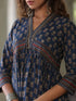 Women Navy Blue Ethnic Motifs Printed Empire Design Anarkali Kurta With Printed Trouser & Dupatta